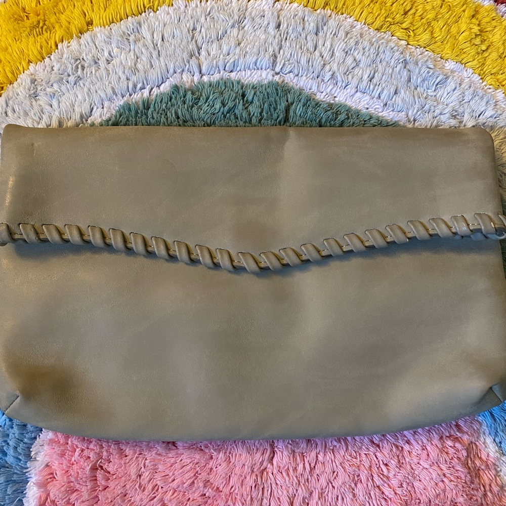 Gray suede handbag. In excellent condition.